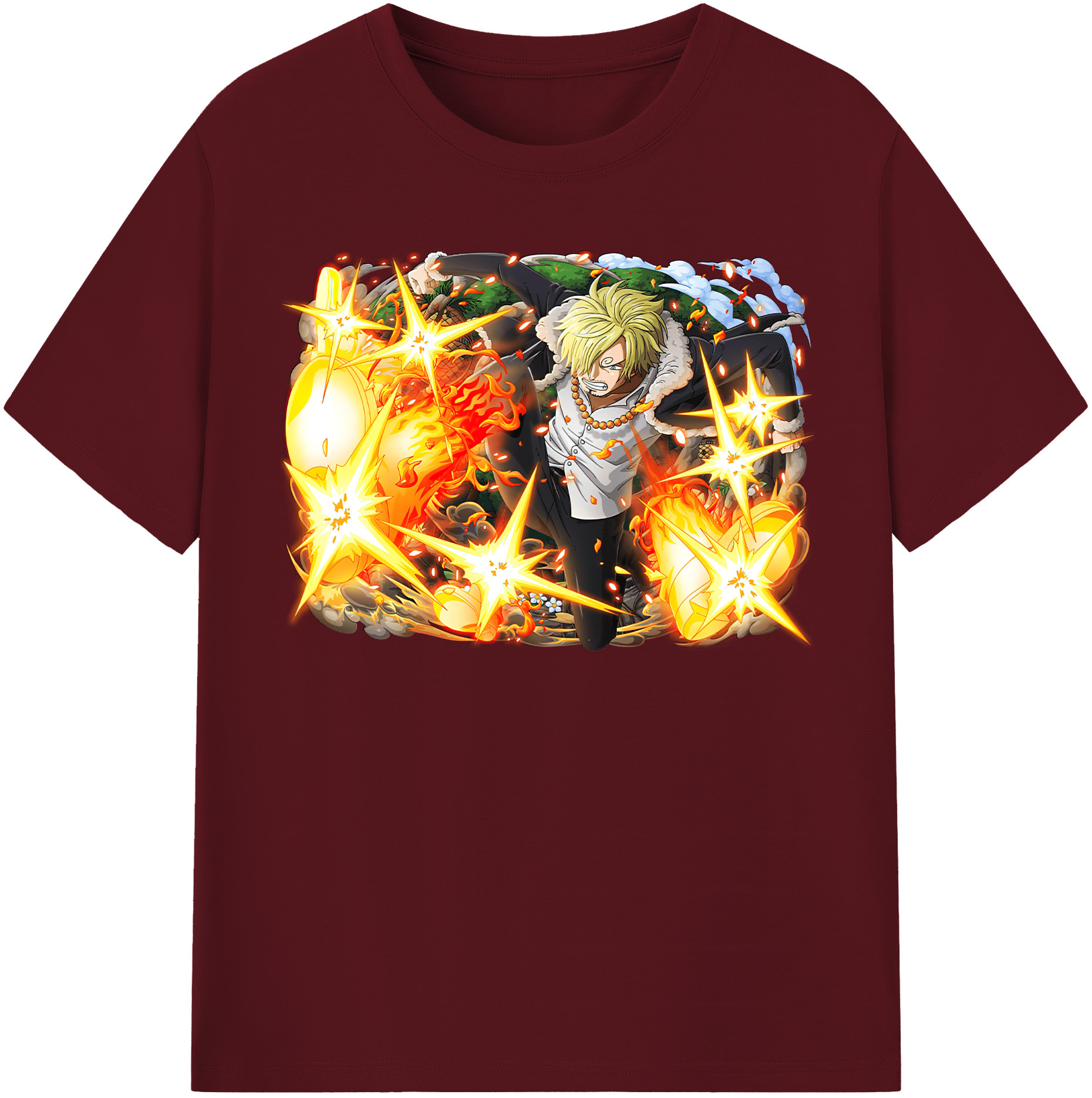 ワンピース サンジ ONE PIECE Sanji 綿100％半袖Tシャツ（フロントプリント）